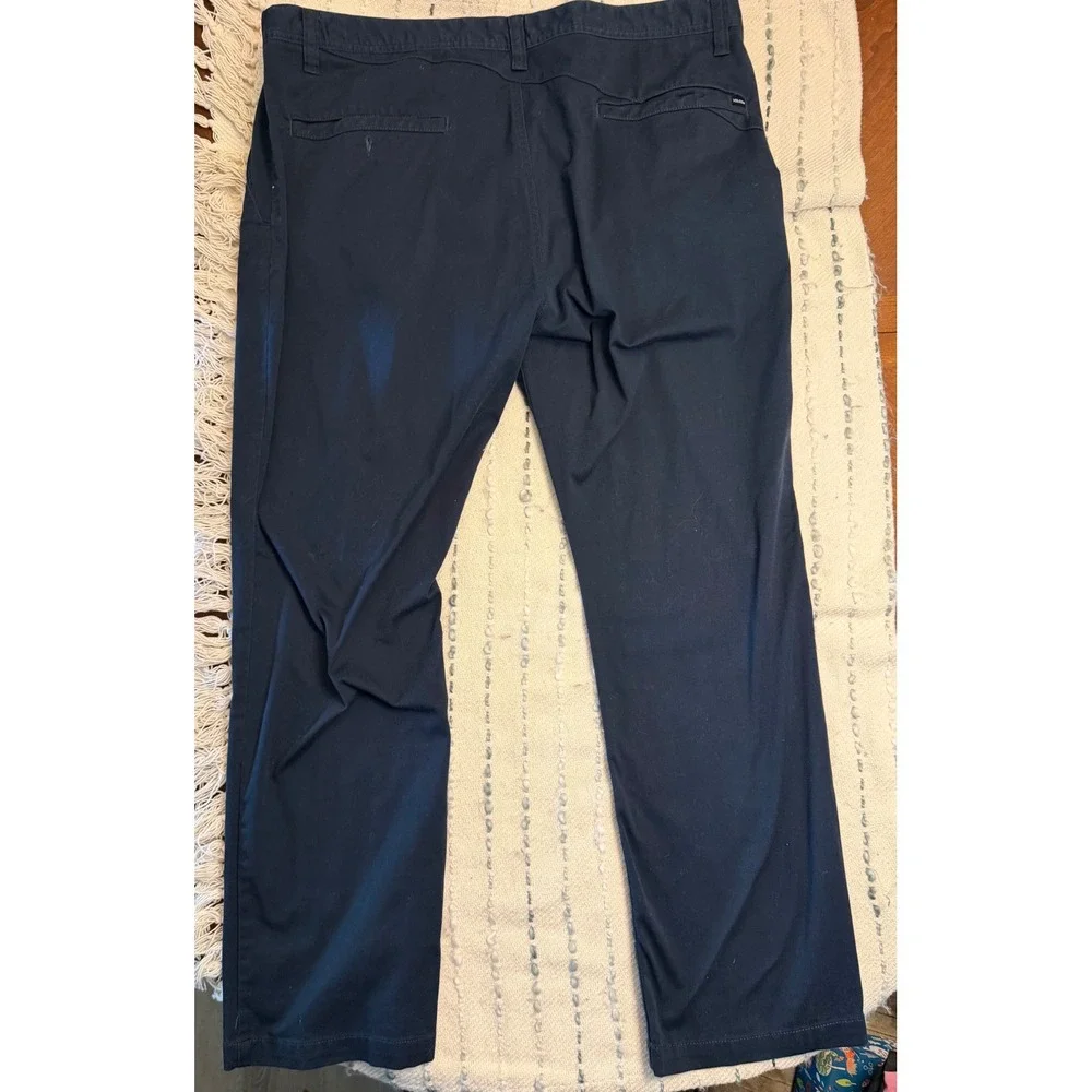 Volcom Frickin Modern Fit Chino Pants Mens 42 Navy Blue Stretch Twill Skateboard